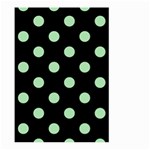 Polka Dots - Celadon Green on Black Large Garden Flag (Two Sides)