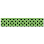 Polka Dots - Black on Dollar Bill Green Flano Scarf (Small)