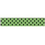 Polka Dots - Black on Dollar Bill Green Flano Scarf (Large)