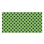 Polka Dots - Black on Dollar Bill Green Satin Shawl