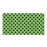 Polka Dots - Black on Dollar Bill Green Satin Wrap