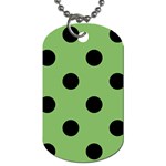 Polka Dots - Black on Dollar Bill Green Dog Tag (One Side)