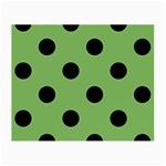 Polka Dots - Black on Dollar Bill Green Small Glasses Cloth