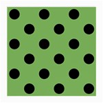 Polka Dots - Black on Dollar Bill Green Medium Glasses Cloth