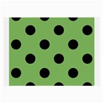 Polka Dots - Black on Dollar Bill Green Large Glasses Cloth (2 Sides)