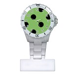 Polka Dots - Black on Dollar Bill Green Nurses Watch