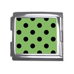 Polka Dots - Black on Dollar Bill Green Mega Link Italian Charm (18mm)