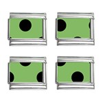 Polka Dots - Black on Dollar Bill Green 9mm Italian Charm (4 pack)