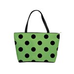 Polka Dots - Black on Dollar Bill Green Classic Shoulder Handbag (One Side)