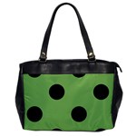 Polka Dots - Black on Dollar Bill Green Oversize Office Handbag (One Side)