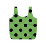 Polka Dots - Black on Dollar Bill Green Full Print Recycle Bag (S)