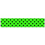 Polka Dots - Black on Neon Green Flano Scarf (Small)