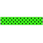 Polka Dots - Black on Neon Green Flano Scarf (Large)