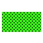 Polka Dots - Black on Neon Green Satin Shawl