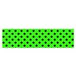 Polka Dots - Black on Neon Green Satin Scarf (Oblong)