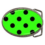 Polka Dots - Black on Neon Green Belt Buckle