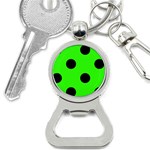 Polka Dots - Black on Neon Green Bottle Opener Key Chain