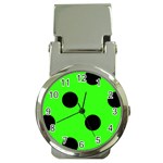 Polka Dots - Black on Neon Green Money Clip Watch