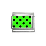 Polka Dots - Black on Neon Green Italian Charm (9mm)