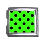 Polka Dots - Black on Neon Green Mega Link Italian Charm (18mm)