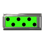 Polka Dots - Black on Neon Green Superlink Italian Charm (9mm)