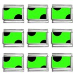 Polka Dots - Black on Neon Green 9mm Italian Charm (9 pack)