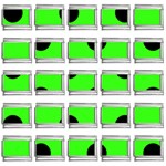 Polka Dots - Black on Neon Green 9mm Italian Charm (25 pack)