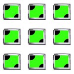 Polka Dots - Black on Neon Green Mega Link Italian Charm (9 pack)