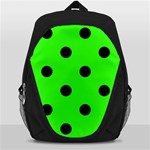 Polka Dots - Black on Neon Green Backpack Bag