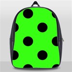 Polka Dots - Black on Neon Green School Bag (XL)