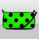 Polka Dots - Black on Neon Green Shoulder Clutch Bag