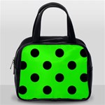 Polka Dots - Black on Neon Green Classic Handbag (One Side)