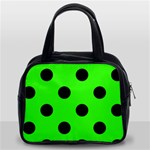 Polka Dots - Black on Neon Green Classic Handbag (Two Sides)