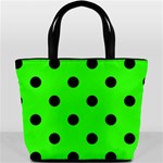 Polka Dots - Black on Neon Green Bucket Bag