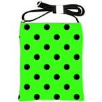 Polka Dots - Black on Neon Green Shoulder Sling Bag