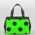 Polka Dots - Black on Neon Green Oversize Office Handbag (One Side)