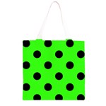 Polka Dots - Black on Neon Green Grocery Light Tote Bag