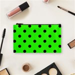 Polka Dots - Black on Neon Green Cosmetic Bag (S)