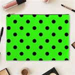 Polka Dots - Black on Neon Green Cosmetic Bag (XL)