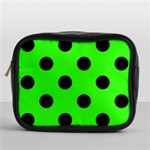 Polka Dots - Black on Neon Green Mini Toiletries Bag (One Side)