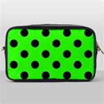 Polka Dots - Black on Neon Green Toiletries Bag (One Side)