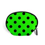 Polka Dots - Black on Neon Green Accessory Pouch (Small)