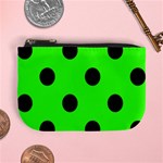 Polka Dots - Black on Neon Green Mini Coin Purse