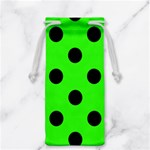 Polka Dots - Black on Neon Green Jewelry Bag