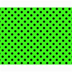 Polka Dots - Black on Neon Green Collage 11  x 14 