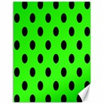 Polka Dots - Black on Neon Green Canvas 12  x 16 