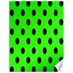 Polka Dots - Black on Neon Green Canvas 18  x 24 