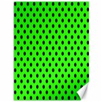 Polka Dots - Black on Neon Green Canvas 36  x 48 