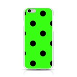 Polka Dots - Black on Neon Green Apple iPhone 6/6S Silicone Case (Transparent)