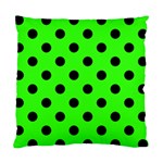 Polka Dots - Black on Neon Green Standard Cushion Case (One Side)